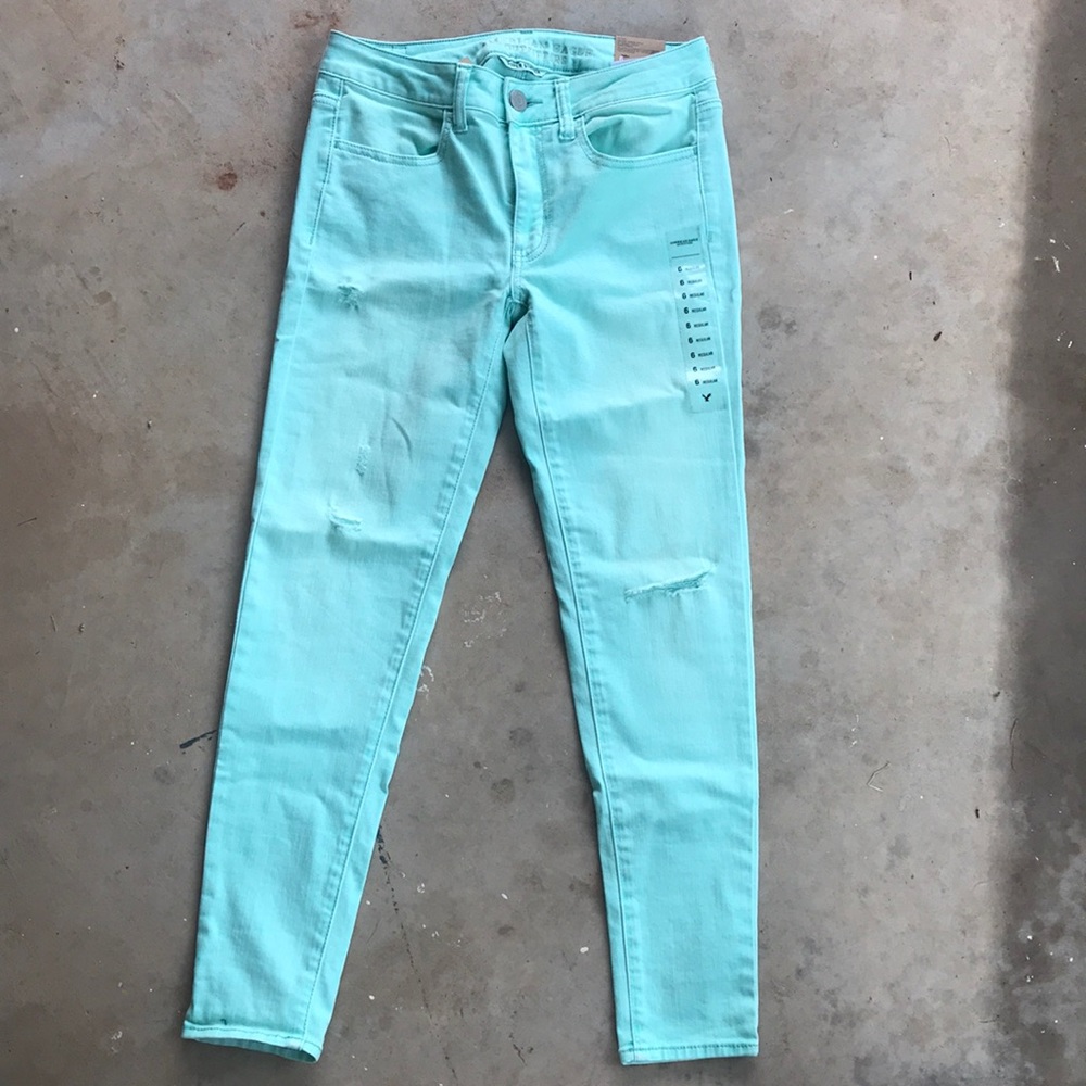 American eagle seafoam skinny jeans